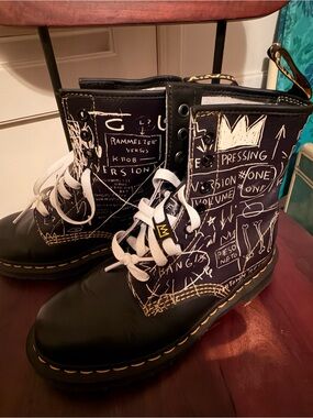 Dr. Martens 1460 Basquiat Black and White Lace-Up Boots